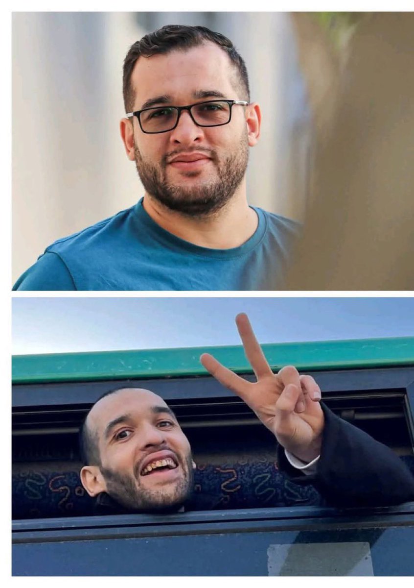 AssalRad's tweet image. Where is the wall-to-wall coverage on the gaunt and tortured Palestinians released today? 

One of them with a missing leg.