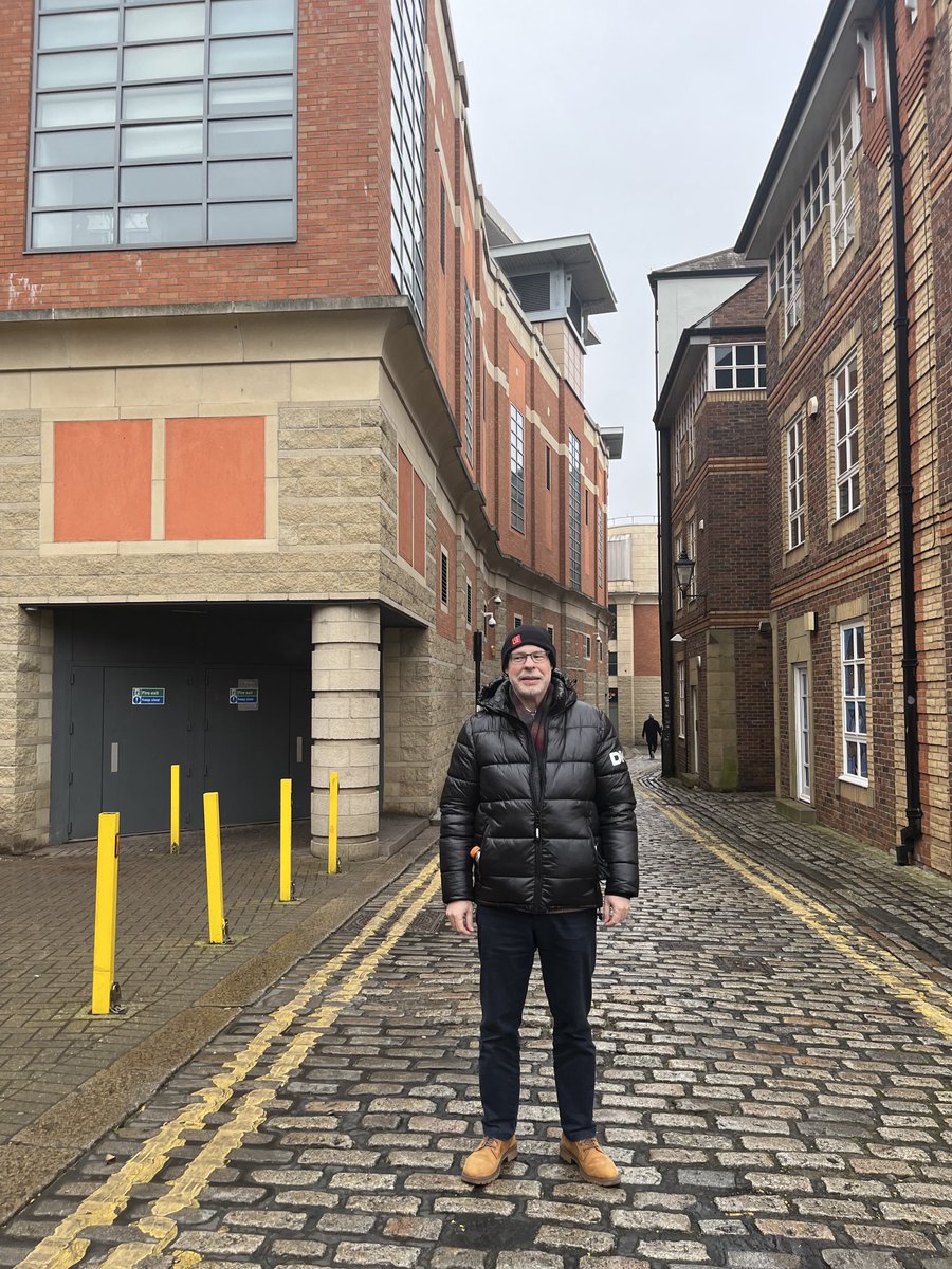 Up North for the weekend. Dispensary Lane, Newcastle. In 1861 my 2x Great Grandfather Joh Mills is a lodger in no 8, age 17, a bill poster, born in Co Roscommon. It's changed a bit since then. Next door was the tannery foreman's house &amp; where I'm standing was a slaughterhouse.