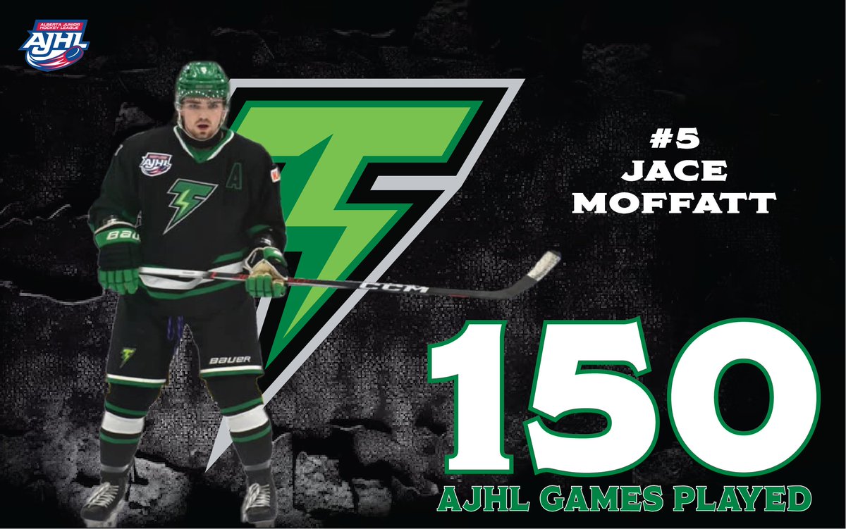 DVThunder's tweet photo. 150 career AJHL games played!
Congratulations to Thunder's Assistant Captain #5 Jace Moffatt. Jace in his 150 games played has accumulated 52 points (14G, 38A).

Congratulations Jace! https://t.co/uPBdp7w2Fn