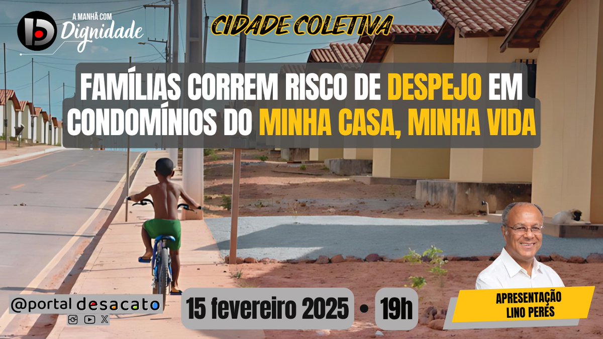 prof_linoperes's tweet photo. https://t.co/8SYMrwrTst
15/02, 19h
O programa Cidade Coletiva aborda um tema grave: a dificuldade de moradores do Programa Minha Casa, Minha Vida para pagar o condomínio. Santa Catarina levanta uma situação que pode ser a ponta do iceberg de um problema em todo o país. https://t.co/q7Z5dhR7xj