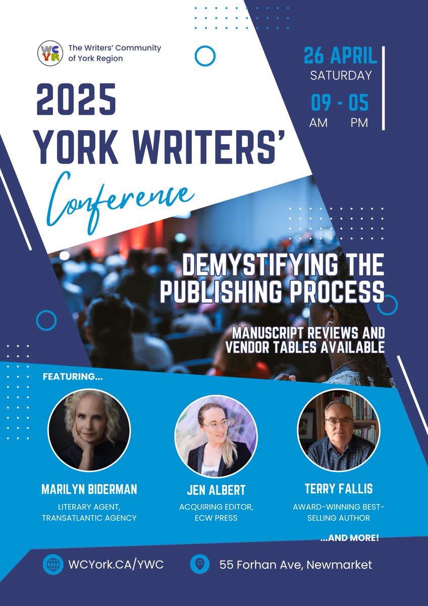 npattenden's tweet photo. York Writers Conference featuring @TerryFallis   https://t.co/B4uNu8X6Zm    Registration now open. https://t.co/5BP9PiZSmS
