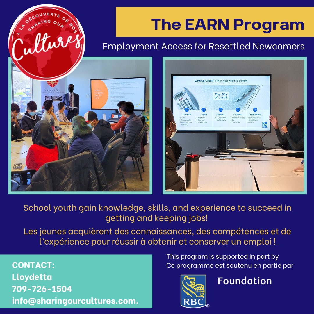 Sharing Our Cultures Inc. (@sharingcultures) on Twitter photo Grades 7-12 students, drop in every Wednesday 3:30 pm at the Sharing Our Cultures centre at 390 Elizabeth Ave. St. John’s! Meet new friends and prepare for the job market in NL! <a href="/NLSchoolsCA/">NLSchools</a> <a href="/IPGS_GovNL/">Jobs, Immigration and Growth</a> <a href="/EDU_GovNL/">Education and Early Childhood Development</a> <a href="/NLTeachersAssoc/">NLTA</a> <a href="/pdubcav/">PWCCavaliers</a> Grades 7-12 students, drop in every Wednesday 3:30 pm at the Sharing Our Cultures centre at 390 Elizabeth Ave. St. John’s! Meet new friends and prepare for the job market in NL! <a href="/NLSchoolsCA/">NLSchools</a> <a href="/IPGS_GovNL/">Jobs, Immigration and Growth</a> <a href="/EDU_GovNL/">Education and Early Childhood Development</a> <a href="/NLTeachersAssoc/">NLTA</a> <a href="/pdubcav/">PWCCavaliers</a>