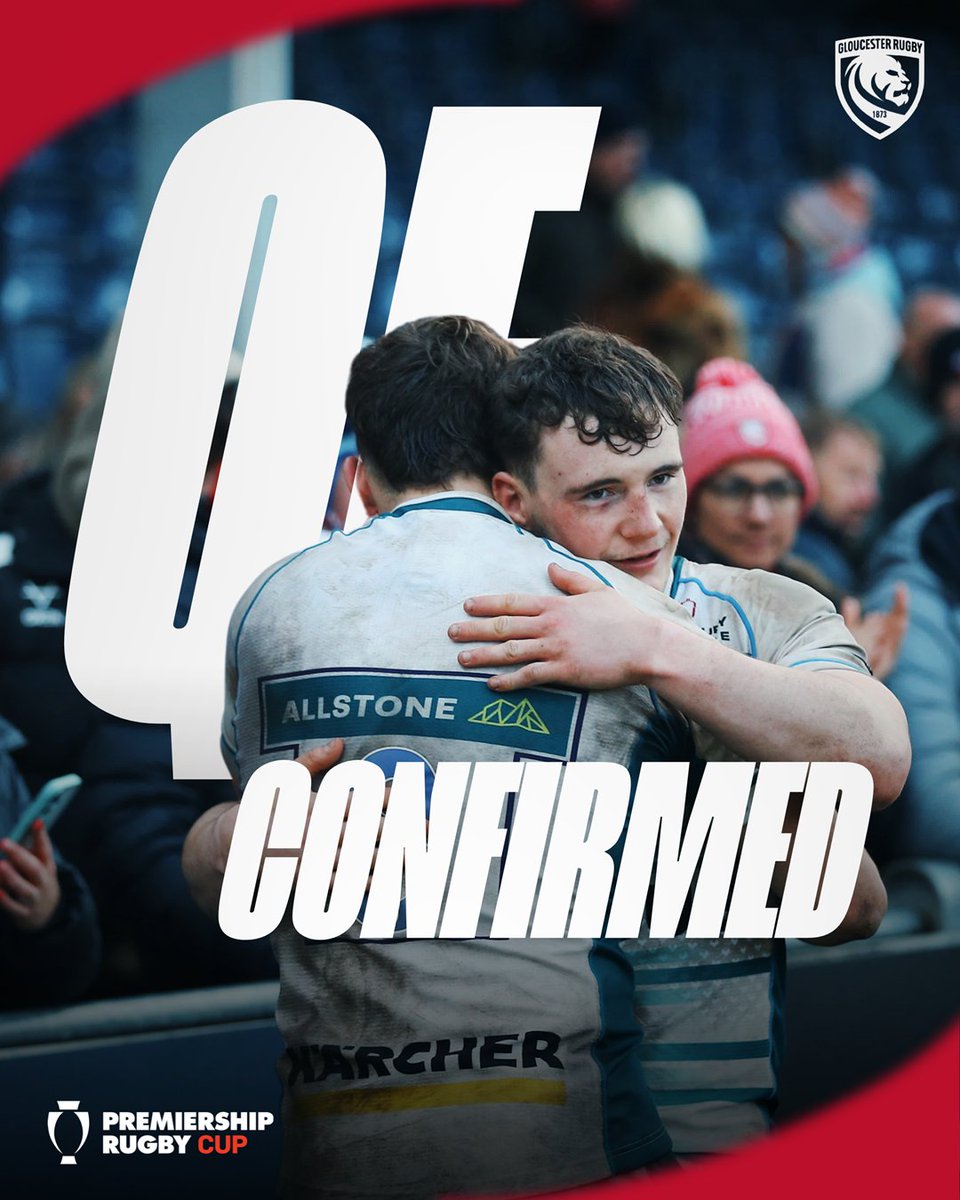 gloucesterrugby's tweet photo. Today's result will book us a spot in the #PremRugbyCup quarter-finals!

Full seeding &amp; fixture information will follow after the conclusion of this weekend's games. https://t.co/X2Ht8gV37u