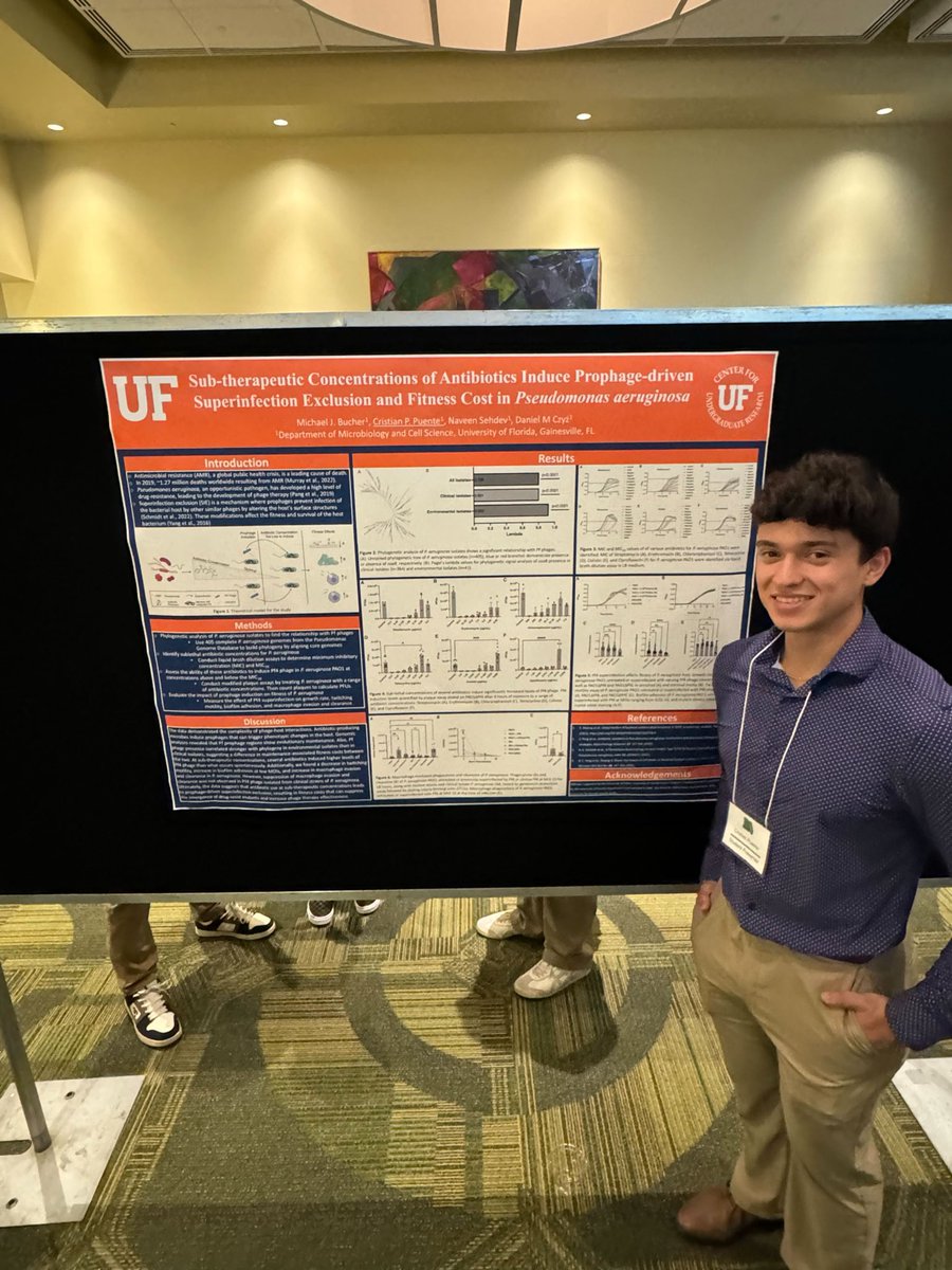 Daniel Czyz, PhD (@360science) on Twitter photo #CzyzLab undergraduates, Niya Patel, Yoan Argote, Matthew Tibi, and Cristian Puente, presenting their research at the 2025 Florida Undergraduate Research Conference in Tampa. Outstanding! 💪🐊 #Phage #Proteostasis #FURC #AMR <a href="/UFCALSDean/">UF IFAS CALS Dean</a> <a href="/UF_MCS/">UF Microbiology</a> <a href="/UFCALS/">UF/IFAS College of Agricultural and Life Sciences</a> <a href="/UF_IFASResearch/">UF/IFAS Dean for Research</a> #CzyzLab undergraduates, Niya Patel, Yoan Argote, Matthew Tibi, and Cristian Puente, presenting their research at the 2025 Florida Undergraduate Research Conference in Tampa. Outstanding! 💪🐊 #Phage #Proteostasis #FURC #AMR <a href="/UFCALSDean/">UF IFAS CALS Dean</a> <a href="/UF_MCS/">UF Microbiology</a> <a href="/UFCALS/">UF/IFAS College of Agricultural and Life Sciences</a> <a href="/UF_IFASResearch/">UF/IFAS Dean for Research</a>