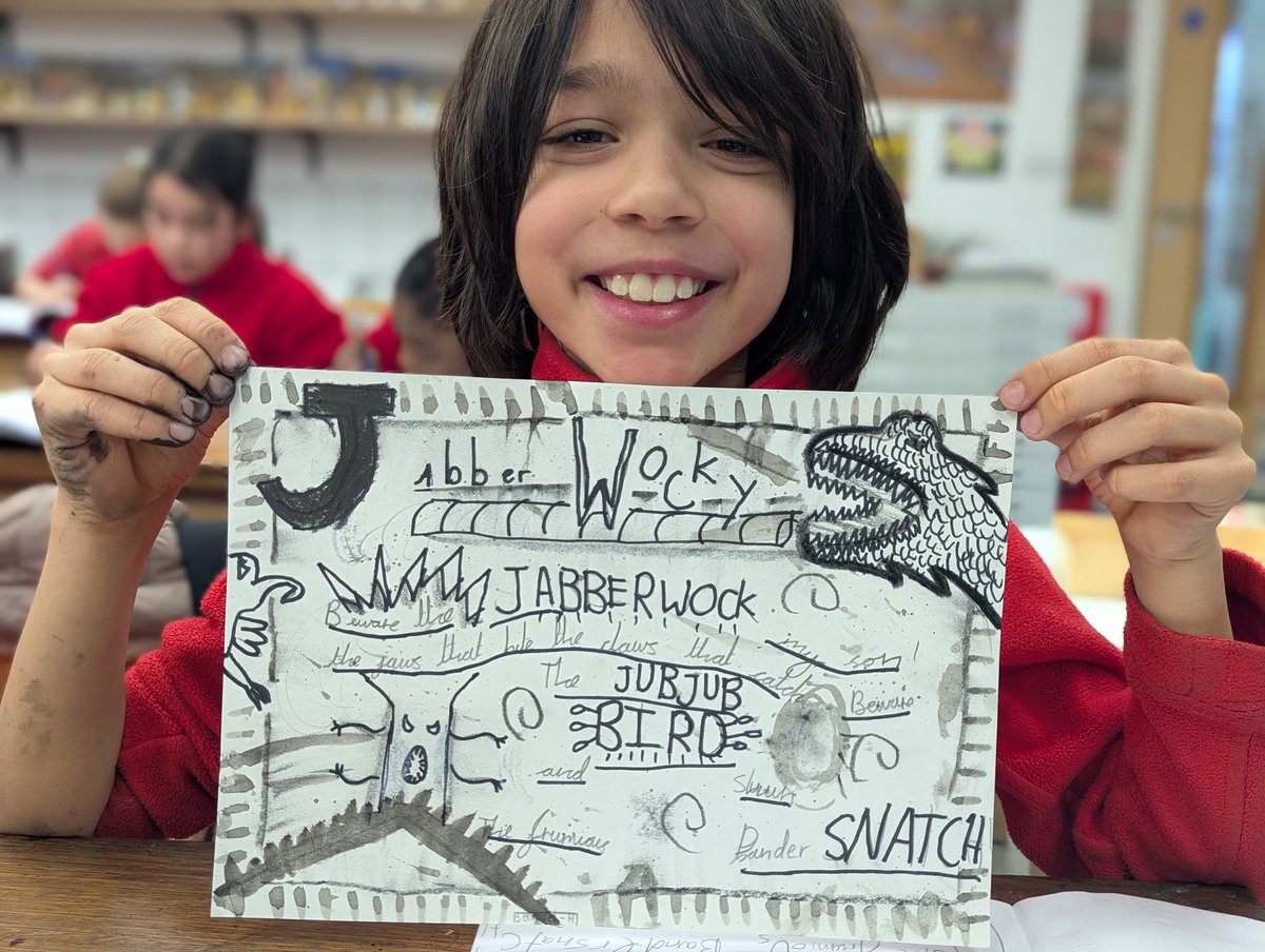 Charles Dickens Primary School and Nursery (@cdps_southwark) on Twitter photo BEWARE the Jabberwock!
Year Four artists have been busily illustrating the infamous #jabberwocky, with tremendous outcomes! We have loved deepening our readings of the poem week by week, and have relished experimenting with mixed media.
<a href="/NSEAD1/">NSEAD</a> <a href="/accessart/">Paula Briggs @AccessArt</a> <a href="/SophieLeach_/">Sophie Leach</a> BEWARE the Jabberwock!
Year Four artists have been busily illustrating the infamous #jabberwocky, with tremendous outcomes! We have loved deepening our readings of the poem week by week, and have relished experimenting with mixed media.
<a href="/NSEAD1/">NSEAD</a> <a href="/accessart/">Paula Briggs @AccessArt</a> <a href="/SophieLeach_/">Sophie Leach</a>