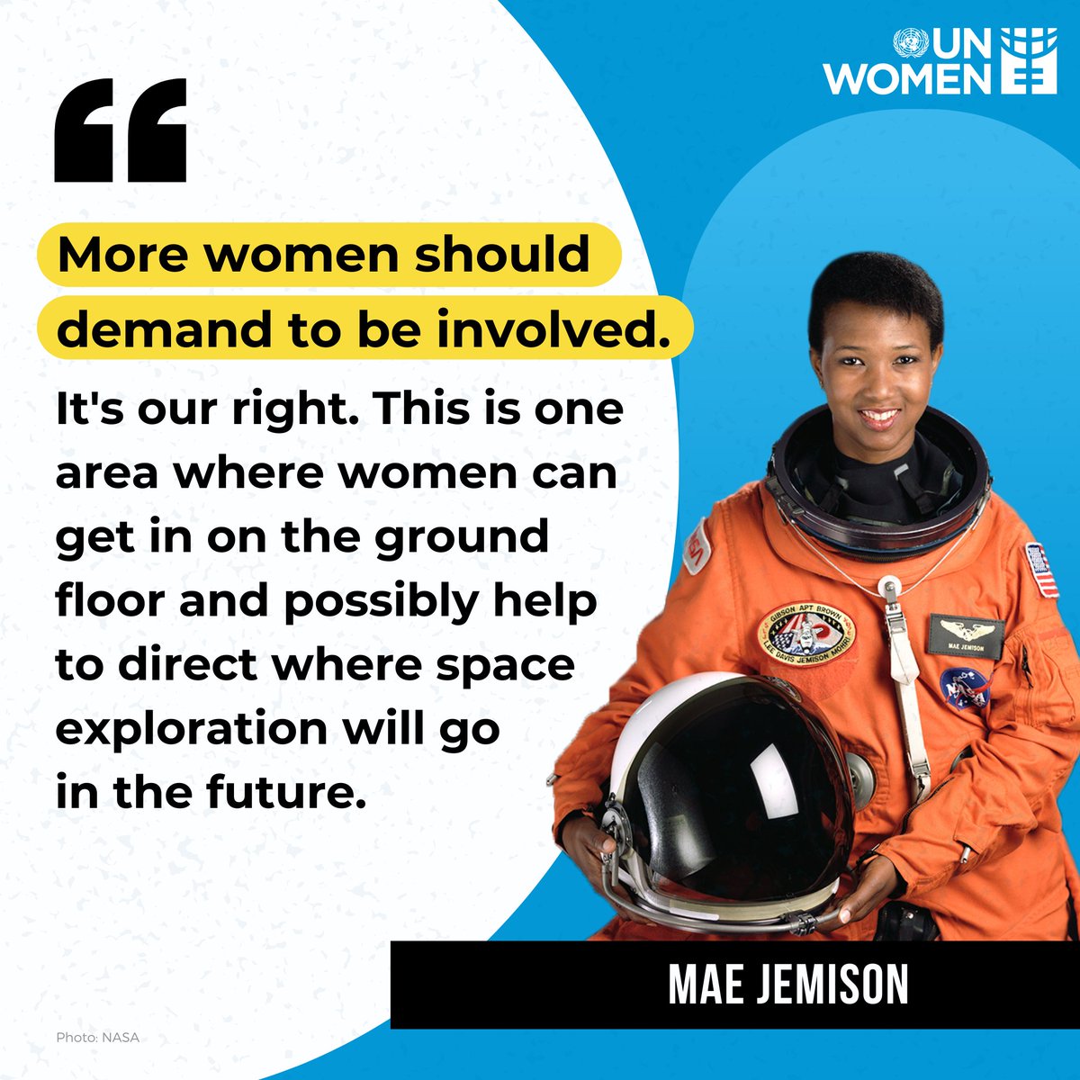 "More women should demand to be involved. It's our right.”

-Dr. Mae Jamison, the 1st black woman to travel in space. 

👩‍🚀🚀Thank you for inspiring girls and #WomenInScience.

#BlackHistoryMonth