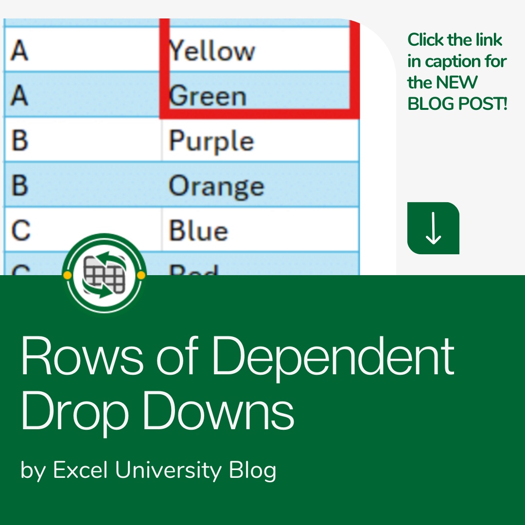 Exceluniversity's tweet image. ✨ Smarter Drop-Downs in Excel! 🚀
Learn to:
✔️ Create dependent drop-downs
✔️ Set up primary/secondary lists
✔️ Add formatting to flag errors

👉 Read Now: excel-university.com/rows-of-depend…

 #ExcelTips #DropDownLists #SpreadsheetSkills