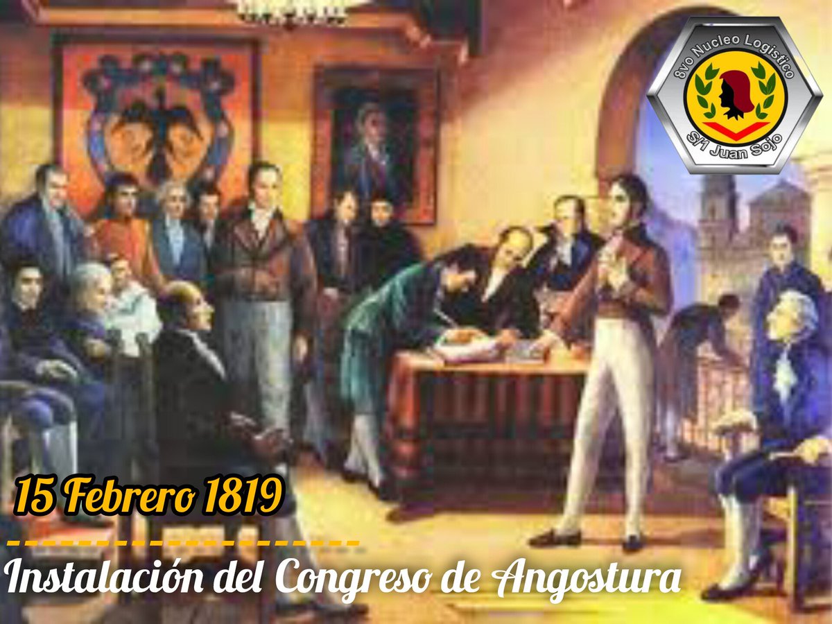 🗓️ #TalDiaComoHoy || 15 de febrero de 1819, se llevó a cabo un momento clave para nuestra historia: el Congreso de Angostura. Bajo el liderazgo del Libertador Simón Bolívar, se sentaron las bases para la consolidación de nuestra República y la unión de los pueblos de América."