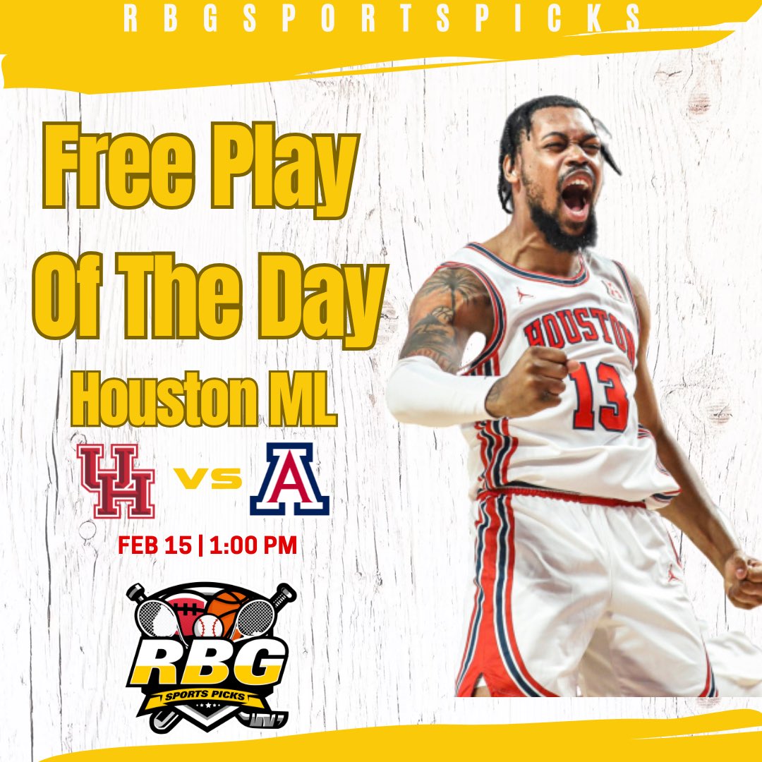 RBGSportsPicks's tweet photo. 🚨 FREE PLAY OF THE DAY 🚨
🏀 Houston ML vs. Arizona
⏰ Tip-off: 1:00 PM CST

Houston’s defense is elite, and they’re built to win tough matchups! Let’s lock this one in and cash out 💰🔥

Who’s riding? Drop a 🔥 below! ⬇️ #RBG #FreePick #CBBPicks #SportsBetting https://t.co/OqQW1IKu5G