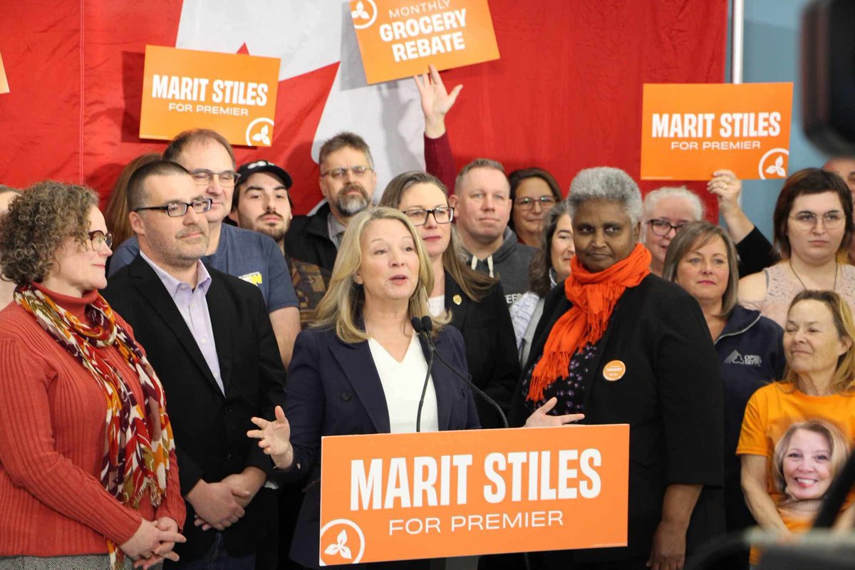 CambridgeNDP's tweet photo. Thanks to @OntarioNDP leader @MaritStiles for visiting #WaterlooRegion to announce our plan for SW Ontario. ONDP momentum is building across the province as communities realize that 7 long years of Ford has made life more expensive, and services more precarious for Ontarians. https://t.co/GGq4GTPAxL
