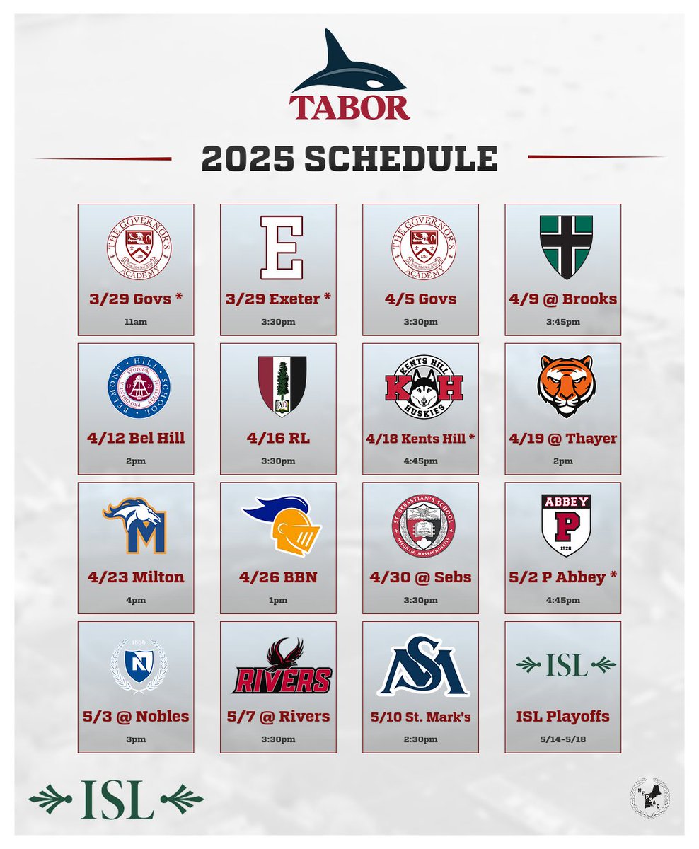 Schedule for the upcoming campaign