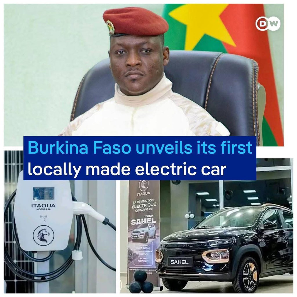 Joe__Bassey's tweet photo. This year Burkina Faso 🇧🇫 unveiled its first locally assembled electric car brand, ITAOUA. It is 100% electric, solar-powered, and can go 330 kilometers after only 30 minutes of charging. The production plant is located in Ouaga 2000, a district in Burkina Faso. 

The launch of ITAOUA’s electric car is expected to impact Burkina Faso’s economy profoundly and generate thousands of jobs.