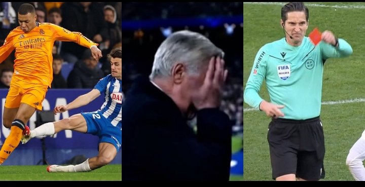 PedrodToledo's tweet photo. @diarioas Corrupción.
Vámonos de esta liga corrupta o vámonos del fútbol.
Esto es aberrante.
El mismo árbitro de la roja al del Español, le saca roja a Jude por decirle:
" si esto es falta, aquello fué penalti ". https://t.co/lVrlSJhO7x