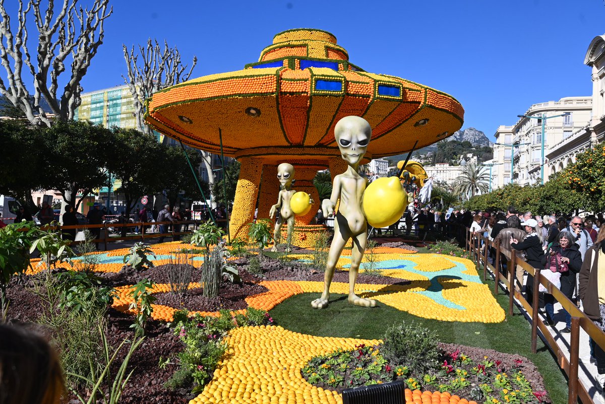 A_Masson06's tweet image. La 91e #FeteDuCitron « Voyages dans les étoiles » est lancée ce matin à #Menton ! Célébrons ensemble cette tradition populaire qui fait la fierté de notre territoire et que toute la France nous envie. 

Vive le citron de Menton ! 🍋