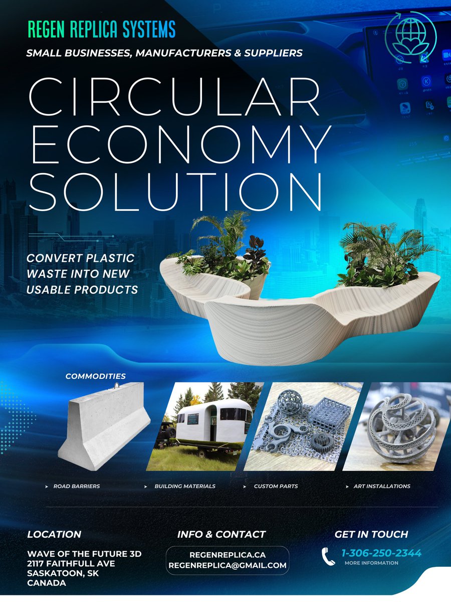1222tech's tweet image. 3D printing opens new doors by closing the circular economy loop by converting waste into new products 

#regeneration #cleantech #womenintech