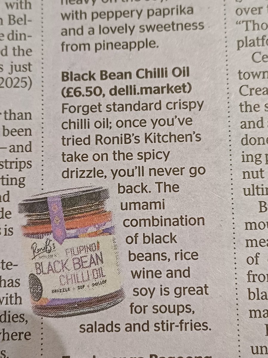 Jackie Mitchell (@jackiemmitchell) on Twitter photo Great to see <a href="/RoniBKitchen/">RoniB’s Kitchen</a> #blackbean #chillioil in today's <a href="/thetimes/">The Times and The Sunday Times</a> #sarahrainey <a href="/MelissaHemsley/">Melissa Hemsley</a> Great to see <a href="/RoniBKitchen/">RoniB’s Kitchen</a> #blackbean #chillioil in today's <a href="/thetimes/">The Times and The Sunday Times</a> #sarahrainey <a href="/MelissaHemsley/">Melissa Hemsley</a>