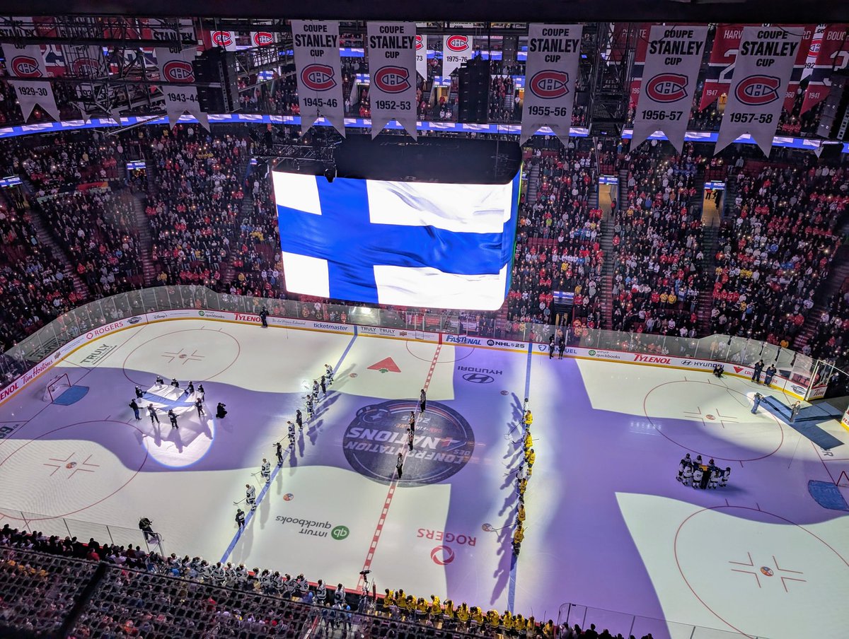 reporterchris's tweet image. The Swedish and Finnish anthems were performed with no issues ahead of this afternoon's #4Nations meeting at Bell Centre.