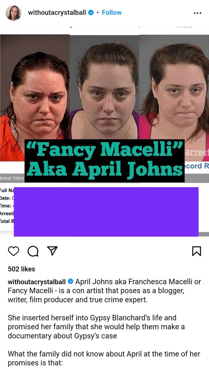 ChinWithout's tweet photo. At 1st I was SHOCKED “Fancy Macelli” would reignite the flames w/KJ #WOACB …ESP after KJ full on DOXXED her! But now hearing all Fancy’s been doing to hurt ppl-no longer surprised. 🤷🏼‍♀️ #birdsofafeather  (**I’m the 1 who blocked out Fancy’s info, KJ posted for all to see!) https://t.co/p04xSDjhrB