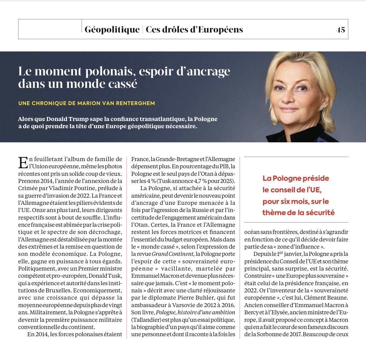 La Pologne, qui devient la 1ère armée conventionnelle d’Europe, la 3e de l’Otan après 🇺🇸&amp;🇹🇷, et dont les effectifs de militaires d’active s’apprêtent à dépasser ceux de 🇫🇷, est un nouveau point d’ancrage de 🇪🇺🇬🇧 face au danger 🇷🇺.

Avec ⁦<a href="/PierreBuhler/">Pierre Buhler</a> et⁩ ⁦<a href="/CBeaune/">Clément Beaune</a>⁩