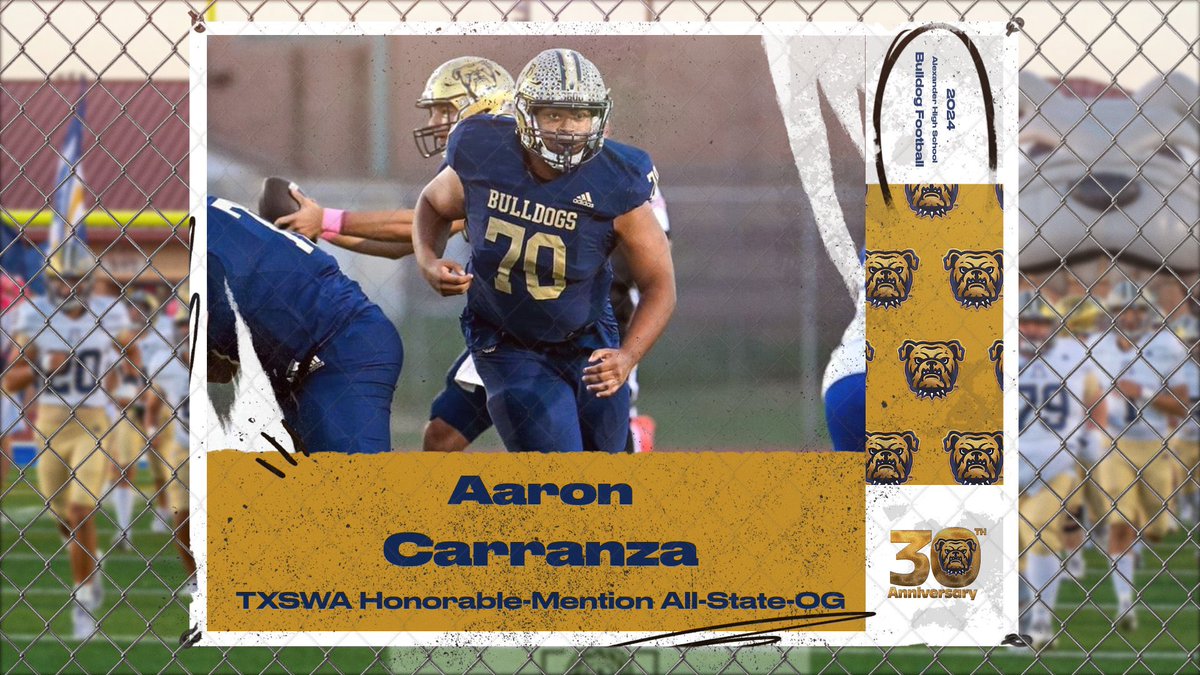 JBABulldogs's tweet photo. 🚨🐾🦴🏆🦴🐾🚨

🦴All-State 3rd Team
Junior-Defensive Back-
🎖️Hector Benavides 

🦴All-State Honorable-Mention
Senior-Offensive Guard-
🎖️Aaron Carranza
(*2-Time All-State)

🦴All-State Honorable-Mention
Senior-Offensive Tackle-
🎖️William Omenski

#BuildingChampions
#BulldogBITE https://t.co/cIjv69zhNV