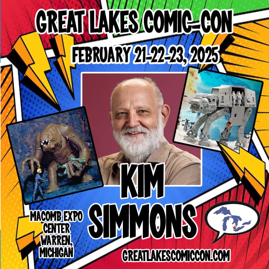 Kim will be attending the <a href="/GreatLakesCon/">The Great Lakes Comic Convention</a> February 21st-23rd. Get more info here:
greatlakescomicconvention.org/guest-simmons.…

Kim will have prints available to purchase you can have him sign, he will also be giving a presentation on his history with Kenner/Hasbro and specifically #StarWars.