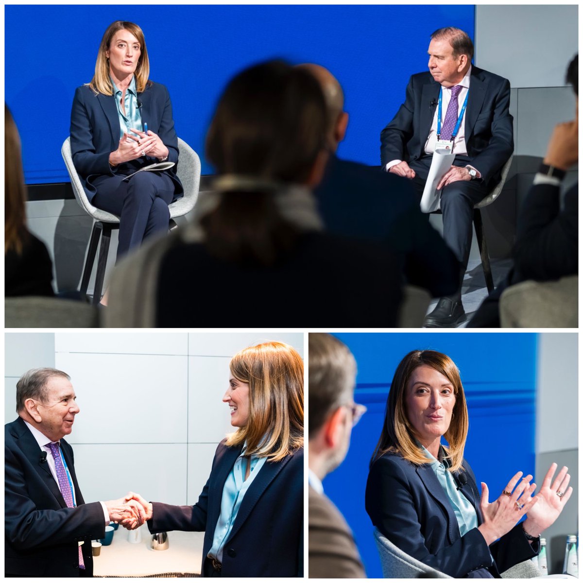 EP_President's tweet image. Honoured to share the stage with @EdmundoGU at #MSC2025.

The people of Venezuela know too well what it means to fight for democracy and freedom.

They will continue to find us side-by-side.