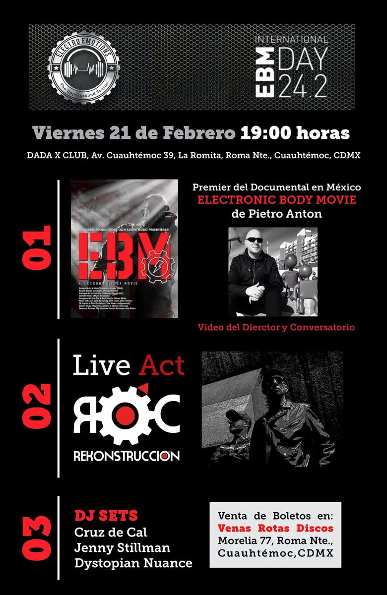 orb_selektor's tweet photo. @WARPmagazine este 21 de febrero en Dada X la premier del documental EBM! https://t.co/9dNCC4a10T
