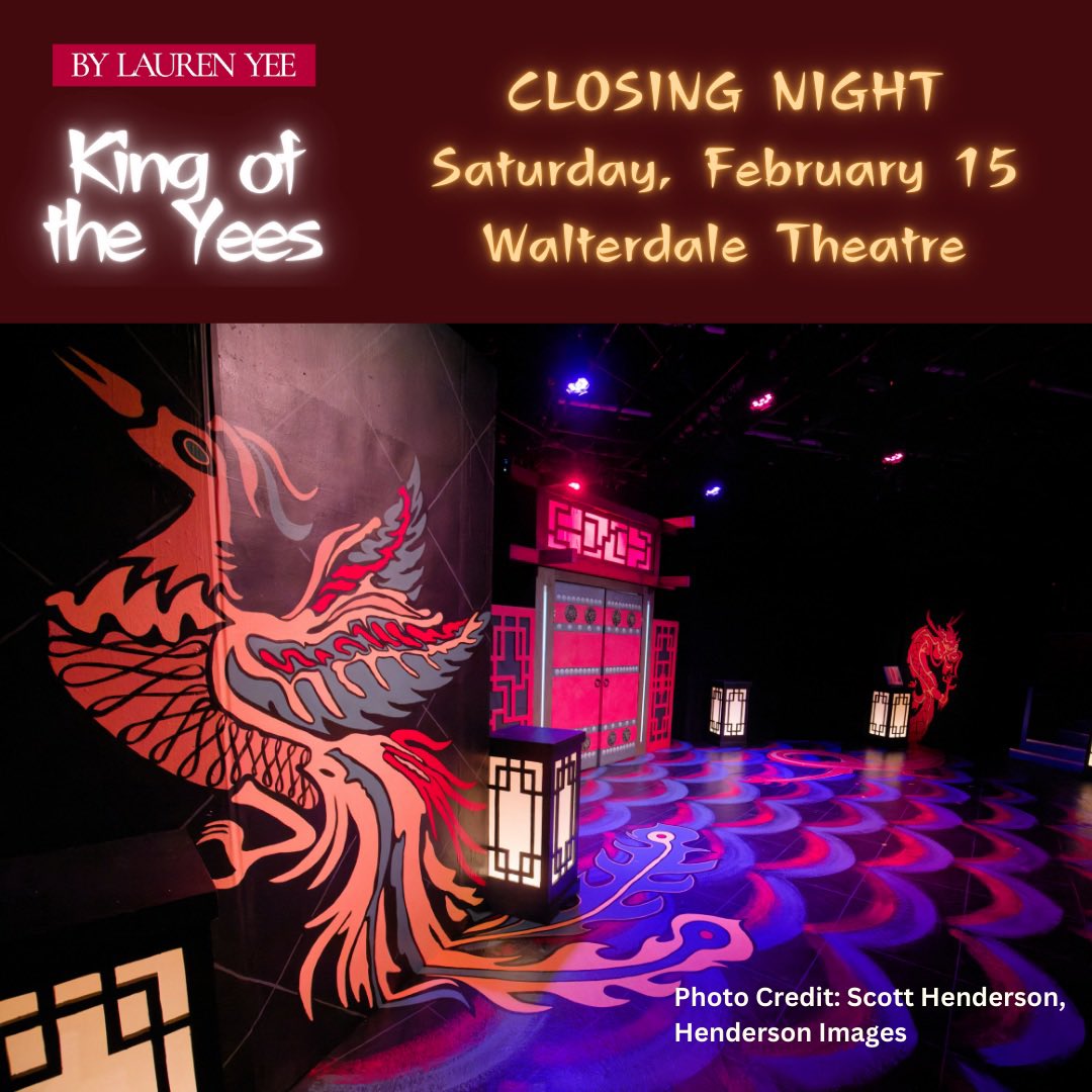 IT’S CLOSING NIGHT!

Tonight’s performance is S O L D - O U T online - there are 10 tickets held back for sale at the door. Doors at 6:45 pm - come early to grab those last few tickets! 

KING OF THE YEES
By Lauren Yee

#yegtheatre #kingoftheyees #ChineseStories