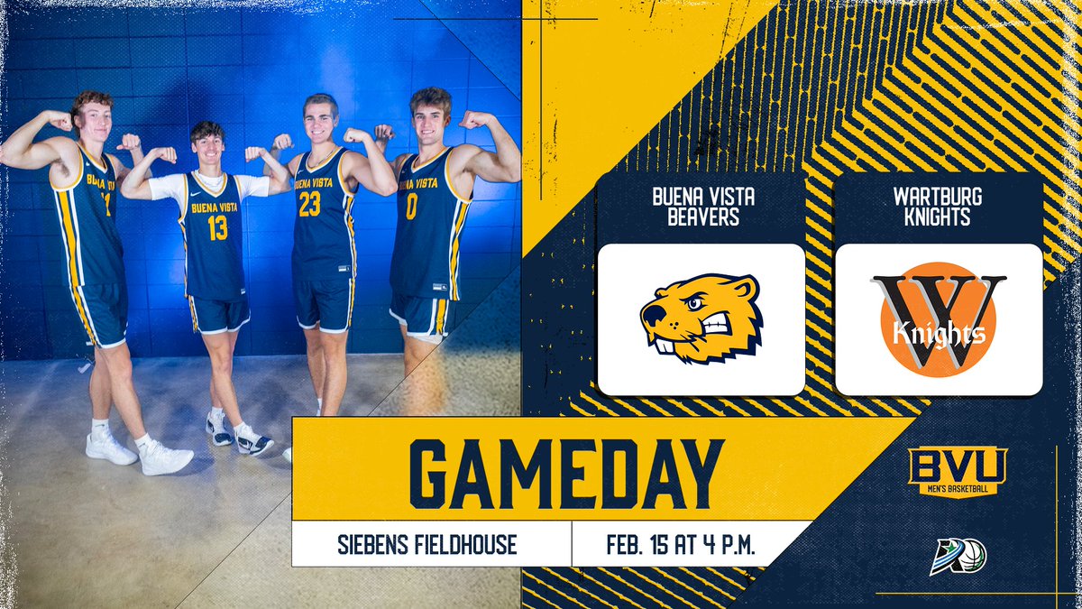 One last time at home for the regular season.

🏀 BVU vs. Wartburg
🏀 Siebens Fieldhouse
🏀 Saturday, Feb. 15 at 4 p.m.
🏀 WATCH: team1sports.com/buenavista
🏀 STATS: bvuathletics.com/sidearmstats/m…

#BeaverNation #d3hoops #rollriversMBB #BeaversBuild