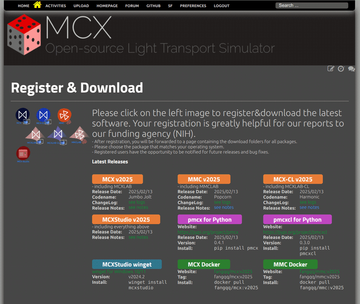 FangQ's tweet image. Excited to announce that #MCX_MMC v2025 has finally arrived!
github.com/fangq/mcx/rele…
MCX v2025 rolls out a critical bug fix, #222, affecting all simulations since v2023. Strongly recommend to upgrade
Download it today from mcx.space/wiki/?Get