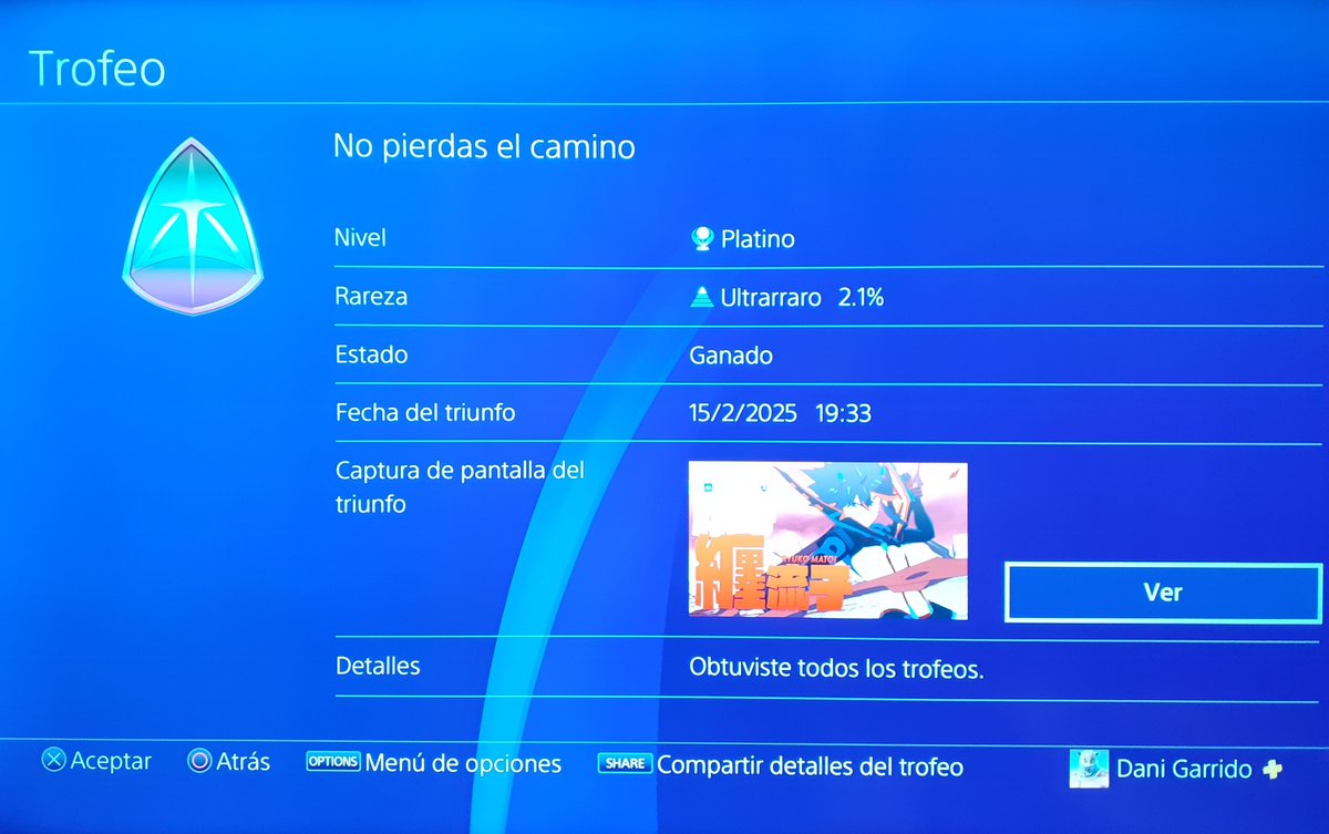 danigarrido92's tweet photo. #KILLlaKILLIF
No pierdas el camino -Platino 271
#PlayStationTrophy #Platinum 
https://t.co/iLmyvM9XHw https://t.co/ckyCNwQj93