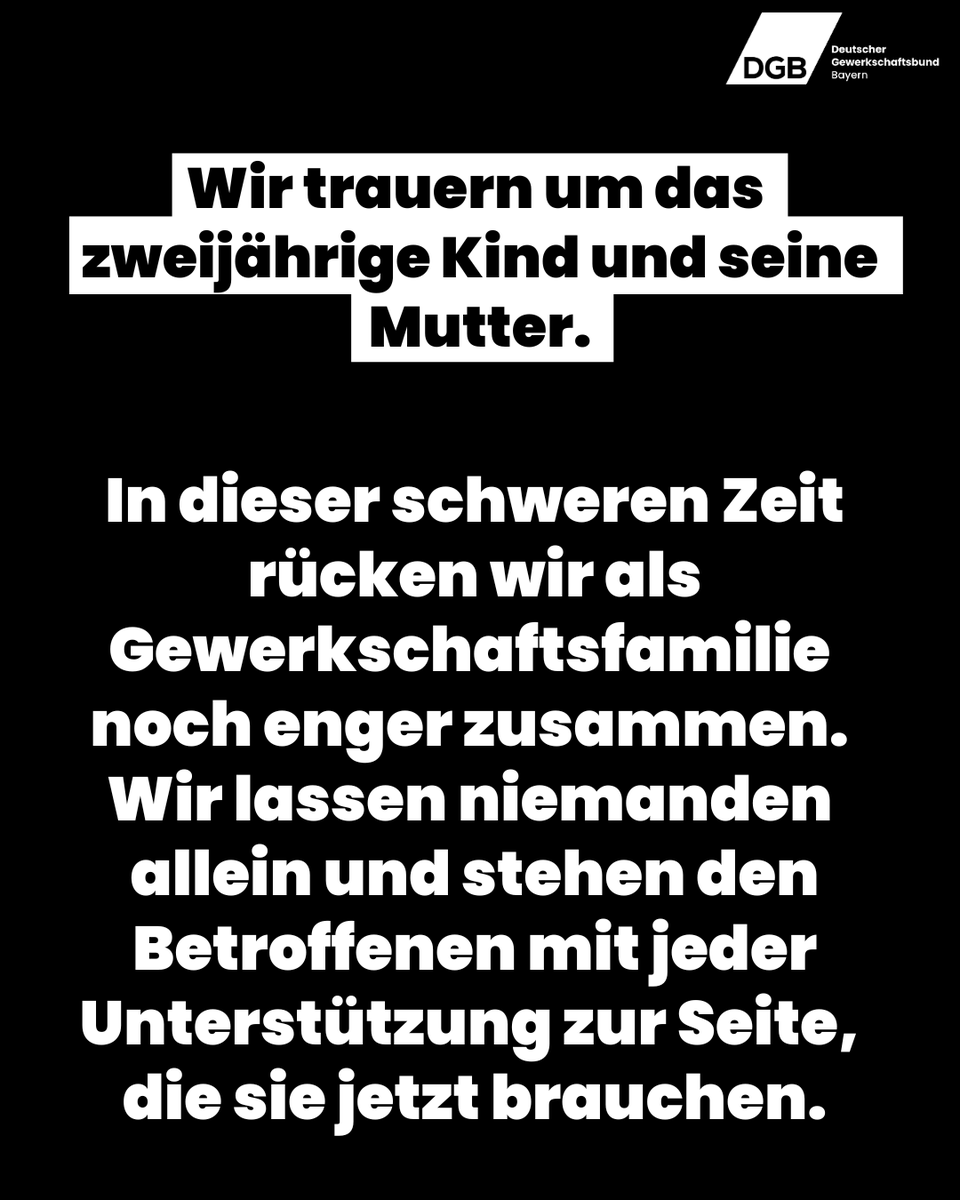 Die Nachricht vom Tod eines zweijährigen Kindes und seiner Mutter, unserer Kollegin, macht uns unendlich traurig und fassungslos. Zwei unschuldige Menschen haben durch diesen grausamen Anschlag ihr Leben verloren – ein Verlust, der nicht in Worte zu fassen ist. #muc1302