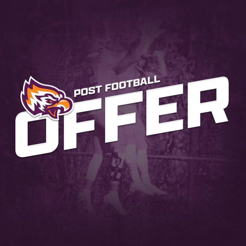 gibbyjadon's tweet photo. After a great conversation today with Coach Schultz and @CoachMiller62 I'm blessed to receive an offer from Post University!! @Coach_Dugs @Bridgton_Ftbl https://t.co/dKizJWrmRx