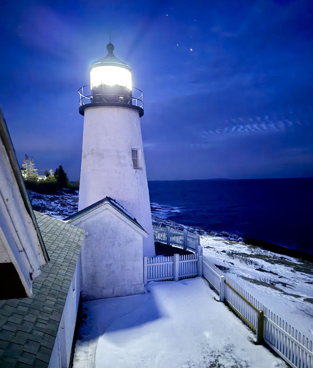 Pemaquid Point Lighthouse at dusk from the keeper’s apartment. Thanks for sending us this photo, Pam Natole!