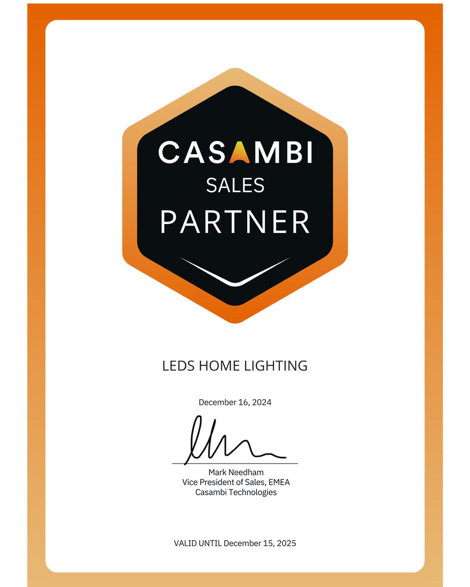ledshome's tweet photo. LEDS HOME LIGHTING * CASAMBI PARTNER

Nos complace anunciar que, desde el pasado mes de diciembre, Leds Home Lighting es partner oficial de @casambinl , líder en soluciones de control de iluminación inalámbrico. https://t.co/JYWGGXCzAl