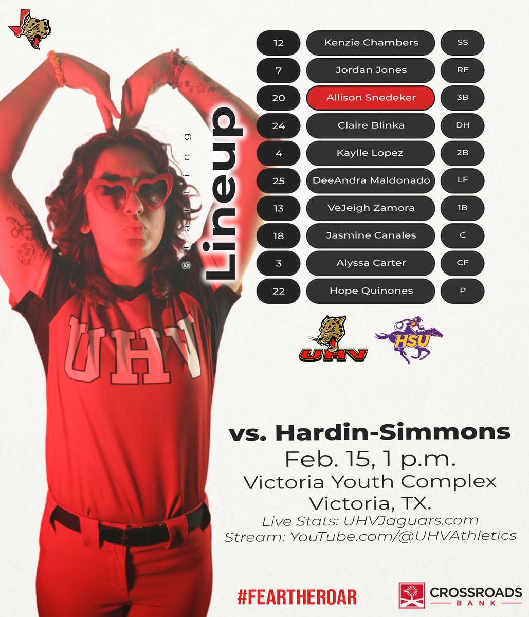 Continuing the Love with the first game for Softball against HSU!! @UHVJAGUARS
