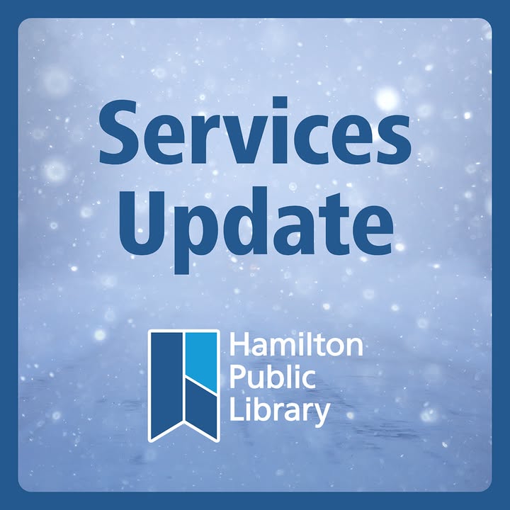 HamiltonLibrary's tweet image. Due to winter weather, Carlisle, Greensville, Lynden, and Freelton branches will close at 2 PM today.  For updates on library services during winter conditions, check back here or visit hpl.ca. Stay safe and warm!  #ServiceUpdate #WinterWeather #LibraryClosures