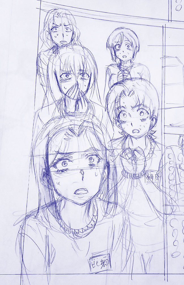オマケマンガの下描き終わった。
やっとこさキャラペンに入れる～^^;
1日遅れですががが・・・ 