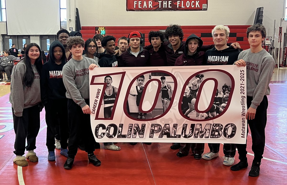 Colin Palumbo reaches a historic milestone with his 100th career win! Congratulations on an incredible achievement! #Matawan #Wrestling #100Wins <a href="/HSSportsNJ/">NJ.com HS Sports</a>