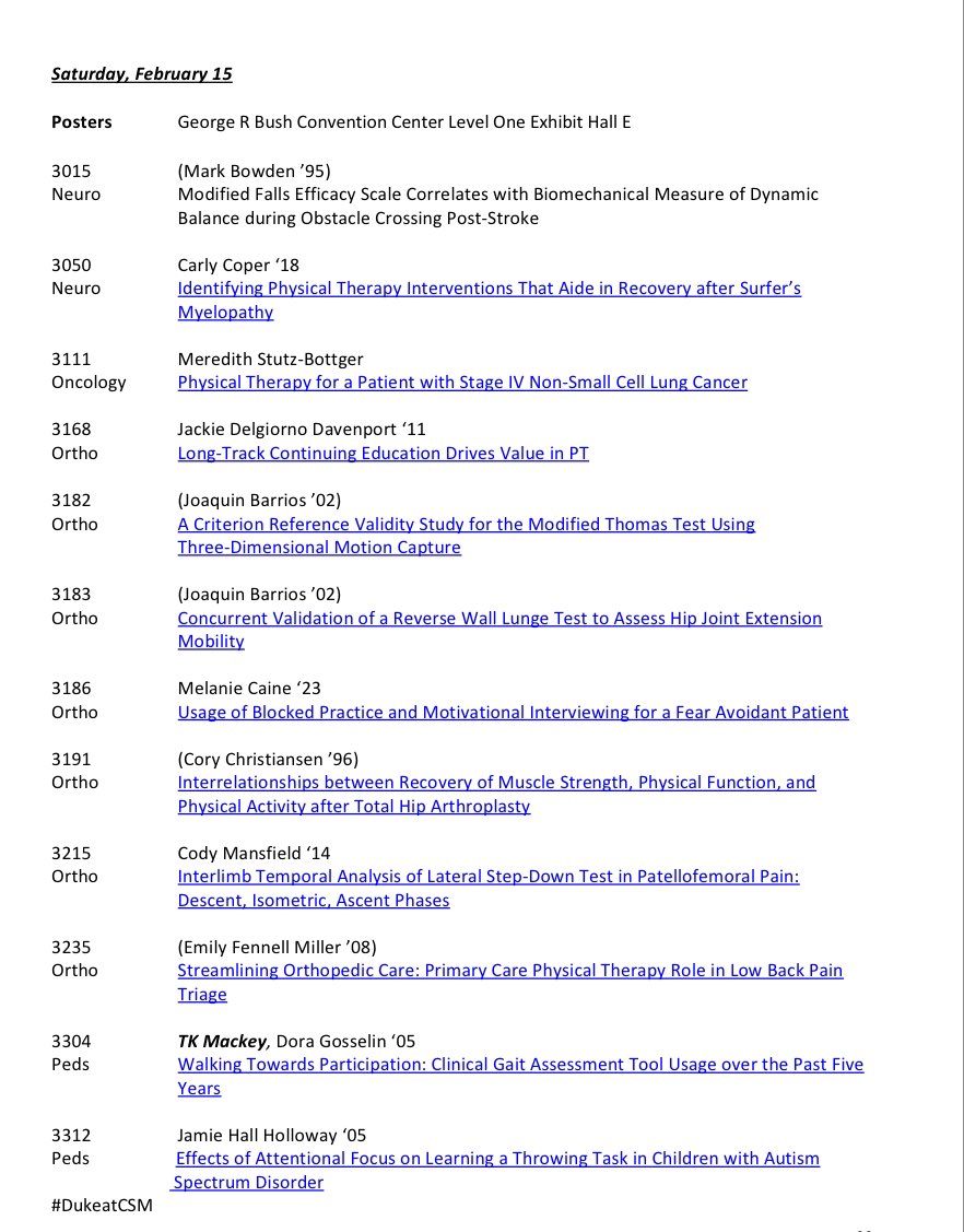 Duke_DPT's tweet image. Final #DukeatCSM posters @APTANeuroPT @APTAOncology @APTAOrthopaedic @AcadPedPT @aptapelvic @aaspt_apta #dptalumni @DukeAlumni @DukeMedSchool @DukeRehab @DukeStudents #dukedpt2026 @APTANCSSIG #DPTResearch #ForeverDuke @APTA_official #APTACSM
