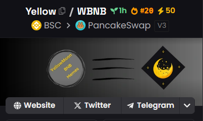 yellowmoonfun's tweet photo. $YELLOW  top 20 trending on dexscreener

We are aiming to win the 4mil liquidity contest by @BNBCHAIN 

It will greatly help to build the strong userbase and liquidity https://t.co/svHYhao51Z