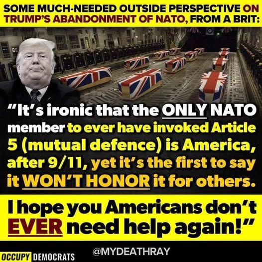 JeffTrnka's tweet image. Canada, 9/11. Welcomes grounded &amp;amp; stranded Americans with open arms.  
Afghanistan 168 CAF members KIA. 
And now you talk about annexing us to steal our natural resources..... 
🖕🖕 @realDonaldTrump @GOP @JDVance @MikeJohnson 🖕🖕 
 
#CorruptBillionaires
#DonaldTrumpIsAFascist