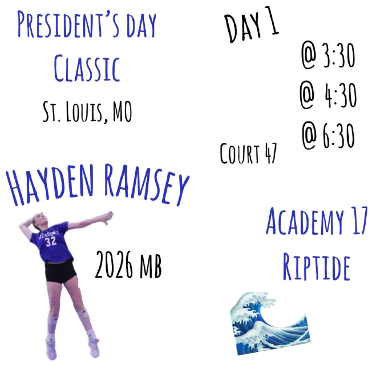 Let’s go!! Day 1 
<a href="/TAVCRecruiting/">The Academy Volleyball Club Recruiting</a> <a href="/TheAcademyVB/">The Academy Volleyball Club</a> <a href="/PrepDig/">Prep Dig 🏐</a> <a href="/PrepDigIN/">Prep Dig Indiana</a>