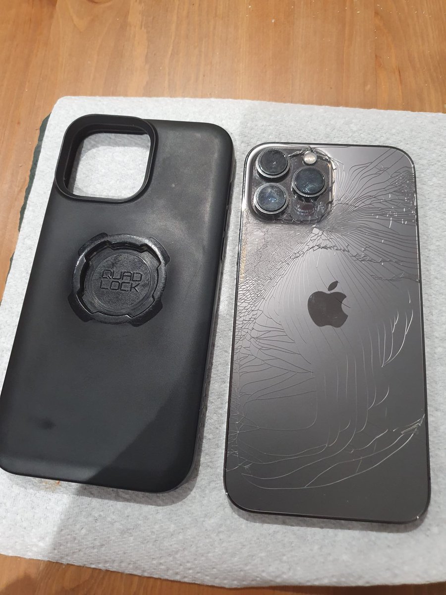 Hi Guys <a href="/QuadLockCase/">QUAD LOCK</a> 
Not going to lie, I’m heavily upset tonight 
My 512GB iPhone back was smashed after a very minor drop while in my #QuadLock case. Please see and advise. Can you cover 
Thanks and look forward to your answer