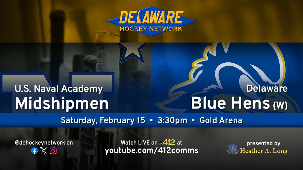 Today, on #theDHN: <a href="/UDWomensHockey/">Delaware Women's Club Ice Hockey</a> vs. <a href="/NavyHockey/">Navy Hockey</a>.

Game time is 3:30pm; watch live at youtube.com/watch?v=rL6ofj…