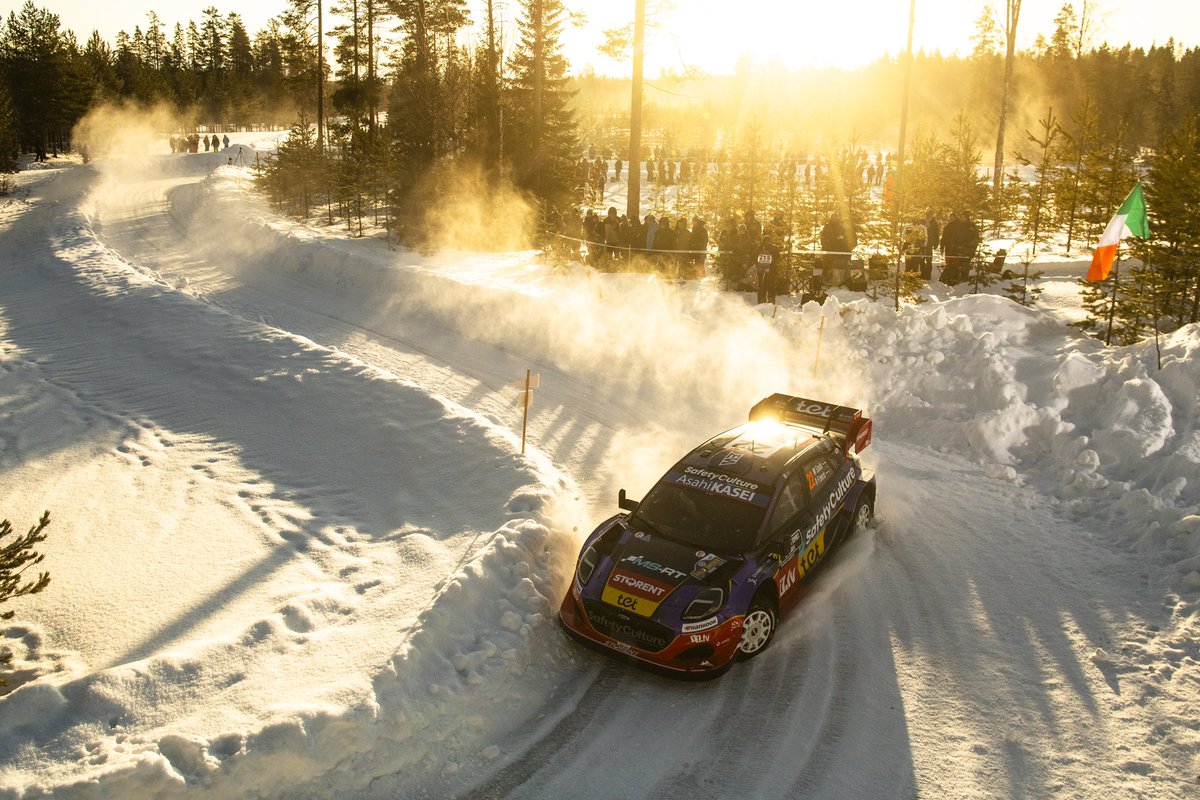 MSesks's tweet photo. The final day in @RallySweden 🇸🇪 promises to be 🌶️ intense for us and the podium contenders. 
I believe @samipajari will try to close our 12.2-second gap tomorrow. That means exciting battles and a high speeds. 
😍🔥😅 https://t.co/7uyo78p5Z2