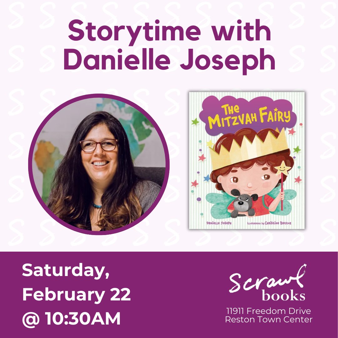 Join us at Scrawl Books on Saturday, February 22 at 10:30AM as we welcome Danielle Joseph! Danielle will be reading her new picture book, The Mitzvah Fairy, and leading us in a craft!

Order ahead here: scrawlbooks.com/event/storytim…