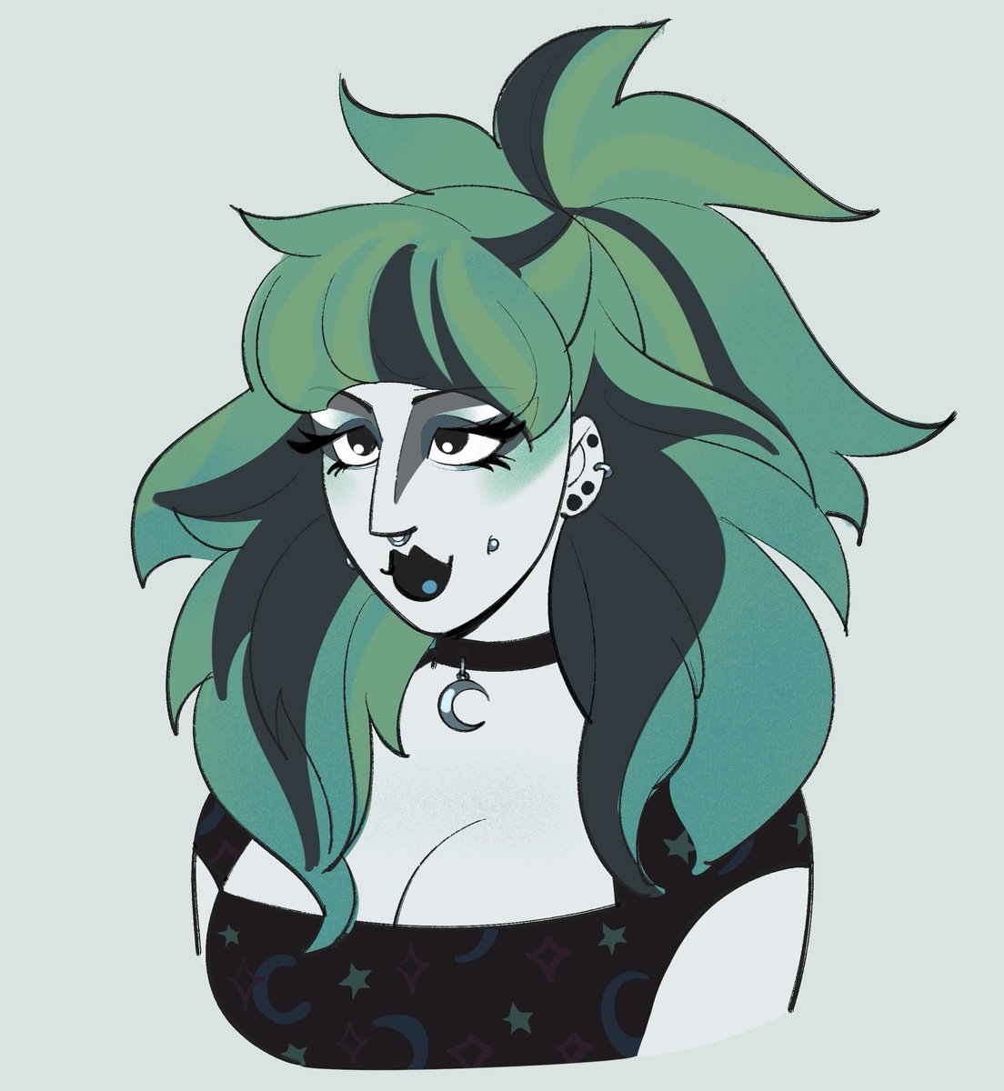 A silly girl I’ve been working on, her name is Veronica 🖤🪦💚