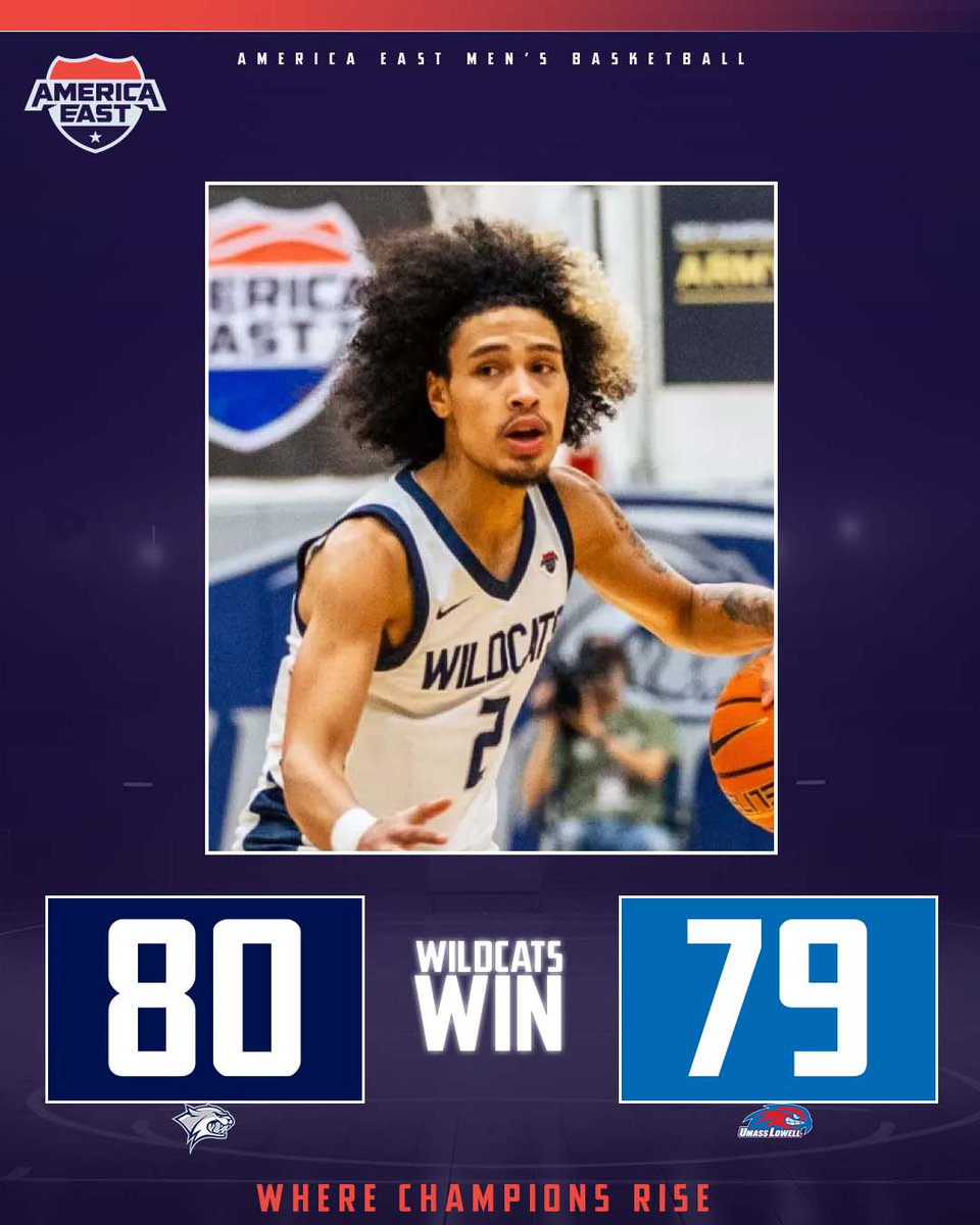 Down as many as 17 points, <a href="/UNHMBB/">UNH Men's Basketball</a> rallied and Sami Pissis hit the go ahead 3-pointer with .2 on the clock as the Wildcats stunned UMass Lowell.

#AEHOOPs