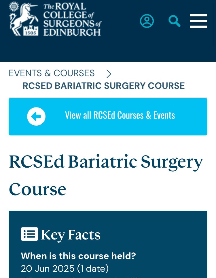Andrew Robertson (@robertson__a) on Twitter photo Pleased to share details on our one day Edinburgh bariatric surgical course for trainees <a href="/RCSEd/">The Royal College of Surgeons of Edinburgh</a> <a href="/EdinSurg/">Clinical Surgery</a> <a href="/bariatricBOMSS/">BOMSS</a> <a href="/T4UGIS/">TUGSS</a> <a href="/MedtronicUK/">Medtronic UK</a> <a href="/roux_group/">The Roux Group</a> <a href="/gilliandRD/">Gillian Drummond RD</a> <a href="/BariatricBrian/">BariatricBrian</a>
services.rcsed.ac.uk/events-courses… Pleased to share details on our one day Edinburgh bariatric surgical course for trainees <a href="/RCSEd/">The Royal College of Surgeons of Edinburgh</a> <a href="/EdinSurg/">Clinical Surgery</a> <a href="/bariatricBOMSS/">BOMSS</a> <a href="/T4UGIS/">TUGSS</a> <a href="/MedtronicUK/">Medtronic UK</a> <a href="/roux_group/">The Roux Group</a> <a href="/gilliandRD/">Gillian Drummond RD</a> <a href="/BariatricBrian/">BariatricBrian</a>
services.rcsed.ac.uk/events-courses…